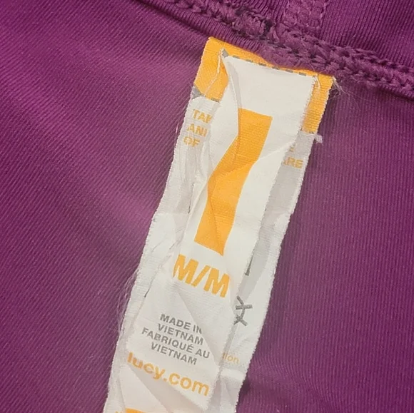 Lucy Woman Up Bright Purple Athletic Capri Leggings Size Medium - Picture 13 of 15